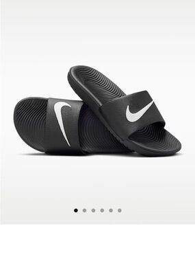 New Nike Black Kawa Slide Sandals with White Swoosh Size 6